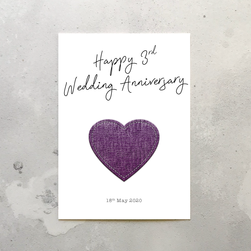 3rd Wedding Anniversary Card Designed By Joe