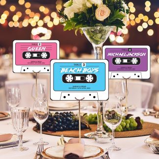 Cassette table signs white