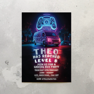 Gaming Bus Party Invitation